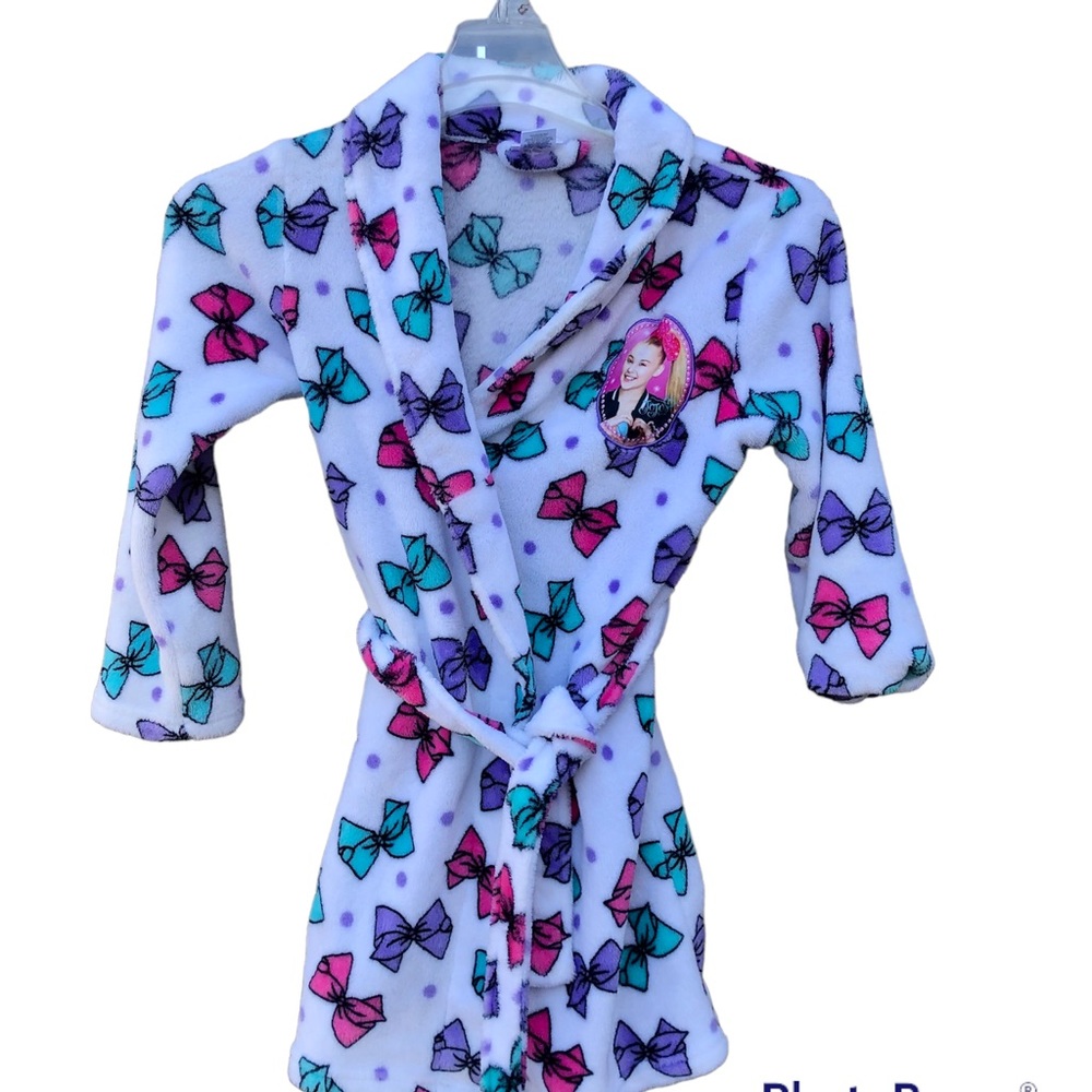 Nickelodeon Robe JoJo Siwa Bathrobe Bows Girls sz Medium Soft Plush